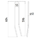 DENT A BETTERAVES DROITE HOLMER LONG.604 LARG.79 FIL.12