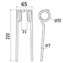 DENT DE PRESSE PDS.DT.7 57 DROUET PICK UP LONG.220 LARG.65 DIAM SPIRE.51 FIL.7