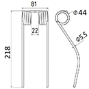 DENT DEHONDT GW880 ADAPTABLE LONG.218 LARG.81 DIAM SPIRE.44 FIL.5,5
