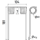 DENT DE PRESSE 44309636 SOMECA PICK UP ADAPTABLE GW089 LONG.181 LARG.104 DIAM SPIRE.40 FIL.4,5