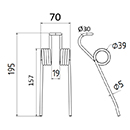 DENT 900895 CLAAS ADAPTABLE AUTO CHARGEUSE LONG.195 LARG.70 DIAM SPIRE.39 FIL.5