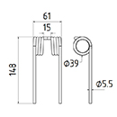 DENT FANEUR ANDAINEUR 938006 KRONE ADAPTABLE LONG.148 LARG.61 DIAM SPIRE.39 FIL.5,5