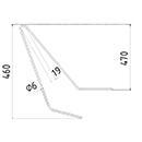 DENT FANEUR VL318 JOHN DEERE ADAPTABLE ANDAINEUR RATEAU SOLEIL (INTERIEUR) LONG.460 FIL.6