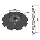 DISQUE BOMBE CRENELE 610X6 154626 5 TROUS DIAMETRE 12,5 VADERSTAD ADAPTABLE