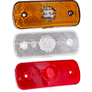 FEU GABARIT LED AVANT BLANC 12/24 109X43MM ENTRAXE.75MM REMORQUE AGRICOLE