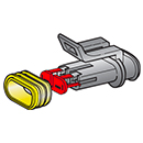 CONNECTEUR ÉTANCHE 2VOIES 1.5 MALE AMP SUPERSEAL 1.5MM