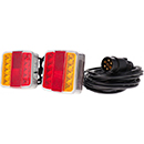 KIT FEUX LED 5 FONCTIONS MAGNETIQUES 95X108X36MM ARRIERE ALIMENTATION 7,5M ESPACEMENT 4M SIGNALISATION