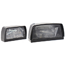 FEU ECLAIREUR DE PLAQUE IMMATRICULATION 68X35X38MM ENTRAXE 45MM MINI 12/24V REMORQUE AGRICOLE