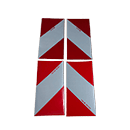 KIT 4 BANDES ALTERNEES (ROUGE/BLANC) 2 ALU + 2 ADHESIVES (0,14M*0,28M) POUR ENGINS DENEIGEMENT