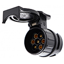 ADAPTATEUR 13 A 7 PLOTS MINI MONOBLOC PLASTIQUE VERROUILLAGE 1/4 DE TOUR ADAPTABLE FICHE REMORQUE