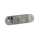 FEU GABARIT 5 LED ULTRA-PLAT 12/24V 84X24X10 ENTRAXE 61MM AVANT BLANC REMORQUE AGRICOLE