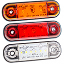 FEU GABARIT 3 LED ULTRA-PLAT 12/24V 84X24X10 ENTRAXE 61MM AVANT BLANC REMORQUE AGRICOLE