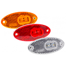 FEU GABARIT 2 LED OVALE 12/24V 102X45X12 ENTRAXE 85MM LATERAL ORANGE REMORQUE AGRICOLE