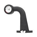 KIT 2 FEUX GABARIT LED DEPORTES COUDES 175MM ENTRAXE.28/68MM DROITE + GAUCHE REMORQUE AGRICOLE