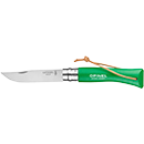COUTEAU OPINEL BAROUDEUR N°07 VERT AVEC LIEN CUIR TAILLE LAME 8CM INOX
