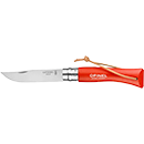 COUTEAU OPINEL BAROUDEUR N°07 ORANGE AVEC LIEN CUIR TAILLE LAME 8CM INOX