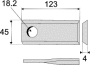 COUTEAU VRILLE DROIT 1045560 CLAAS CC21781 JOHN DEERE 56451300 KUHN 45X4X123 TROU 18,2 ADAPTABLE