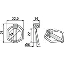 GOUPILLE CLIPS POUR DENT AMAZONE DG086 PR DENT KUHN 50086310 0808310 ADAPTABLE