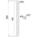 RESSORT DE TRACTION DIAMETRE 77 FIL.14 LONGUEUR TOTALE 950 DIAM. CROCHETS 52 HESSTON 700052458