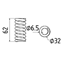 RESSORT DE COMPRESSION LONGUEUR 62 DIAM.SPIRE 32 FIL.6,5