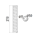 RESSORT DE COMPRESSION LONGUEUR 273 DIAM.SPIRE 50 FIL.11