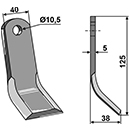 COUTEAU Y 40X5X125 D.10 CARONI BROYEUR ADAPTABLE 05001250