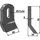 FLEAU 50X8X78 D.17X34 ADAPTABLE AGRIMASTER 3007087 ZAPPATOR 61000422