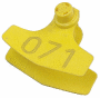 20 MARQUES JAUNE VIERGE TAILLE L 45X55MM