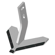 SOC TRIANGULAIRE TIGE BINAGE 200X8 EA43 50411254 65021102 RIBOULEAU MONOSEM CARRE TROU10 BICA1254 CARBURE AGRICARB