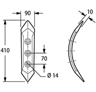 SOC REVERSIBLE MIXTER 622189 3 TROUS KUHN HUARD ADAPTABLE ENTRAXE 70 ET 140 BOULON 14X70