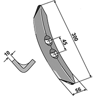 SOC DE VIBROCULTEUR 56X10X300 EA.45 2TR. POUR DENT 504019 KOCKERLING ADAPTABLE