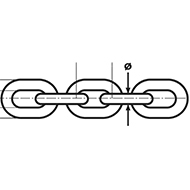 CHAINE DE LEVAGE CLASSE 80 D. 10 MM MAILLON INT. 13,5X30 MM CMU  3200 KG NORME 818-2