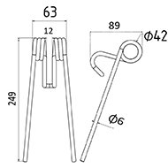 DENT DE PRESSE 209081240 HOWARD PICK UP ADAPTABLE GW100 LONG.249 LARG.63 DIAM SPIRE.42 FIL.6