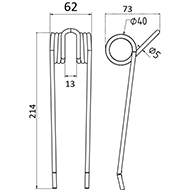 DENT DE PRESSE PU 1011 HEYWANG SETA PICK UP ADAPTABLE LONG.214 LARG.62 DIAM SPIRE.40 FIL.5