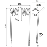 DENT DE PRESSE PU 429 HEYWANG SETA PICK UP ADAPTABLE LONG.216 LARG.100 DIAM SPIRE.40 FIL.5