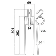 DENT FANEUR 436017 290060020 POTTINGER ANDAINEUR ADAPTABLE LONG.304 LARG.69 DIAM SPIRE.56 FIL.6,5
