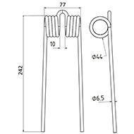 DENT FANEUR HEUBLITZ ANDAINEUR ADAPTABLE LONG.242 LARG.77 DIAM SPIRE.44 FIL.6,5