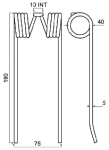 DENT DE PRESSE 8214211 08603510 CLAAS BAUTZ ADAPTABLE PICK UP LONG.191 LARG.75 DIAM SPIRE.40 FIL.5