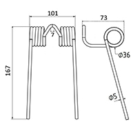 DENT DE PRESSE 44314032 SOMECA PICK UP ADAPTABLE LONG.167 LARG.101 DIAM SPIRE.36 FIL.5