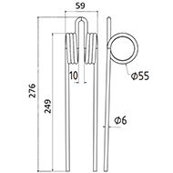 DENT FANEUR 5034 FARENDLOSE KONGSKILDE ANDAINEUR ADAPTABLE LONG.276 LARG.59 DIAM SPIRE.55 FIL.6