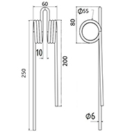 DENT FANEUR 5033 FARENDLOSE KONGSKILDE ANDAINEUR ADAPTABLE LONG.250 LARG.60 DIAM SPIRE.55 FIL.6