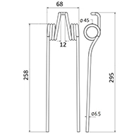 DENT FANEUR MHK 1215012 REFORMWERKE ANDAINEUR ADAPTABLE LONG.258 LARG.68 DIAM SPIRE.45 FIL.6,5