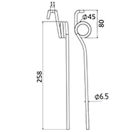 DENT FANEUR 3005203220 REFORMWERKE ANDAINEUR ADAPTABLE LONG.258 LARG.11 DIAM SPIRE.45 FIL.6,5