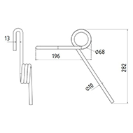 DENT DE SEMOIR FKX0385 KUHN NODET 909074 SULKY HERSE ADAPTABLE LONG.282 DIAM SPIRE.68 FIL.10