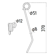 DENT DE HERSE ETRILLE 62282521 HEGER LONG.370 DIAM SPIRE.51 FIL.8