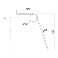 DENT DE SEMOIR 02200004 KONGSKILDE MF500 MASSEY FERGUSON ADAPTABLE LONG.477 DIAM SPIRE.104 FIL.10