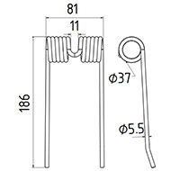 DENT DE PRESSE BP 600 SHW FMC PICK UP ADAPTABLE LONG.186 LARG.81 DIAM SPIRE.37 FIL.5,5