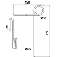 DENT DE SEMOIR 3537046 LEMKEN 53225 NEW HOLLAND D033299 HASSIA ADAPTABLE LONG.271 DIAM SPIRE.53 FIL.6,5