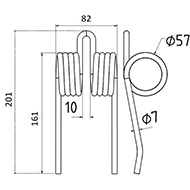 DENT FANEUR ANDAINEUR MOGETTE ADAPTABLE LONG.201 LARG.82 DIAM SPIRE.57 FIL.7