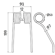 DENT FANEUR ANDAINEUR SB 8000 M.P. ADAPTABLE LONG.199 LARG.91 DIAM SPIRE.53 FIL.7
